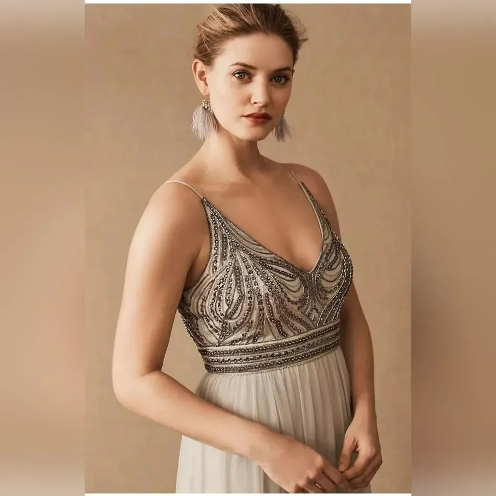 BHLDN NWOT Vilette Maxi Gown | Flowy Chiffon Lined Skirt | Size 6 | Romantic